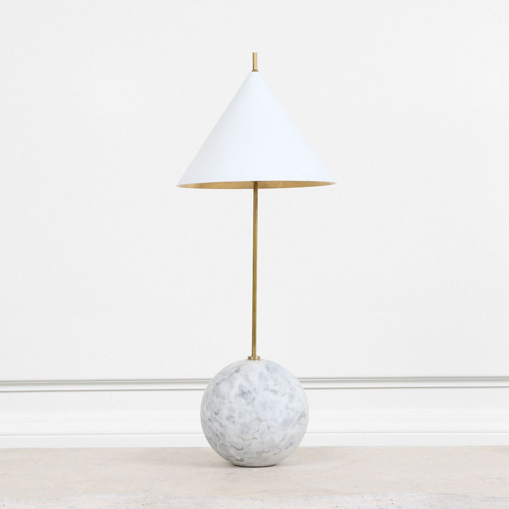 Kelly Wearstler Cleo Orb Metal Table Lamp - Brass and White Table Lamp Bloomingdales Lighting   