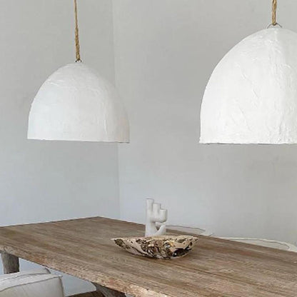 Chinara Extra Large Clay Dome Pendant Light Pendant Light Bisque Interiors   