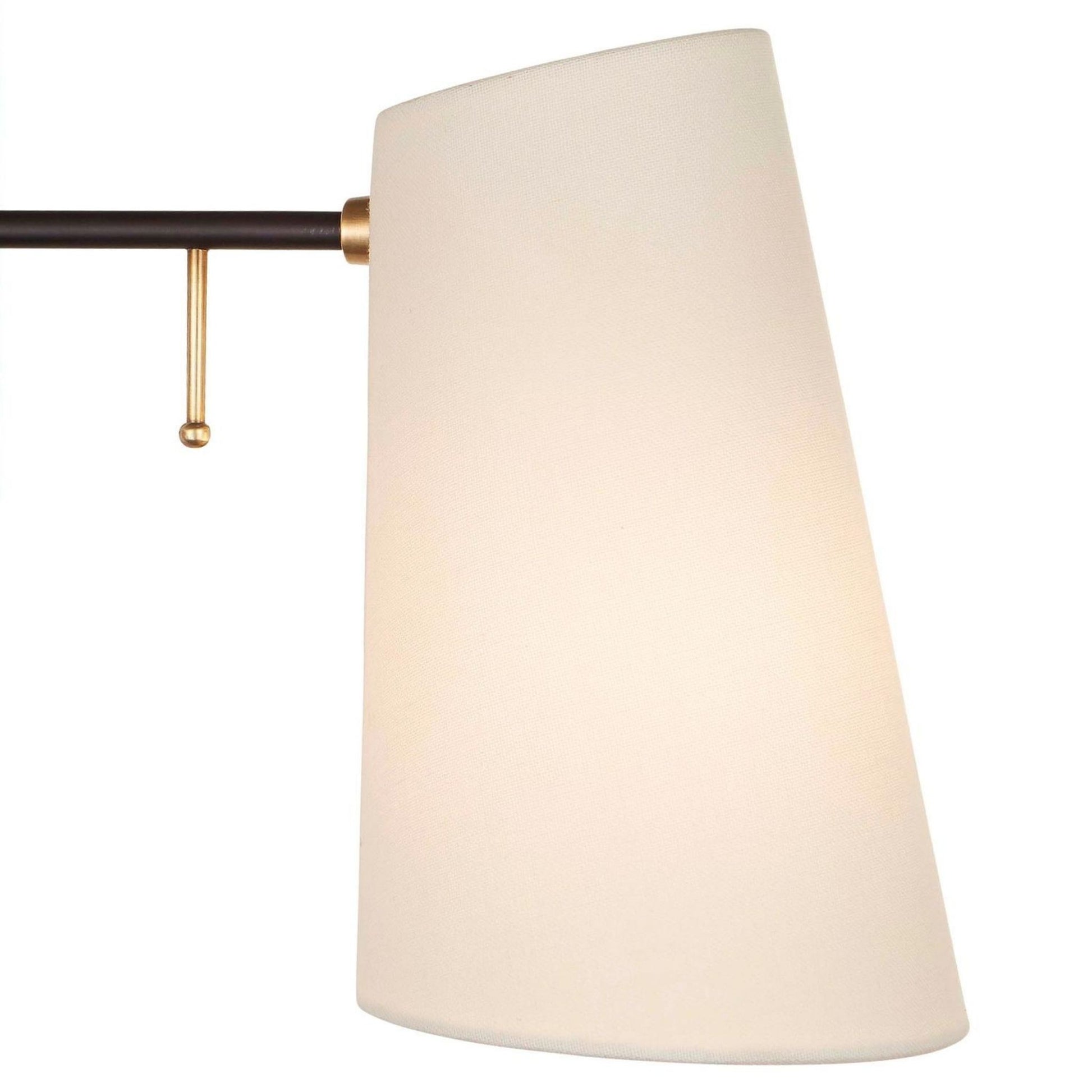 AERIN Keil Swing Arm Linen Wall Sconce - Brass and Black Wall Light Bloomingdales Lighting   