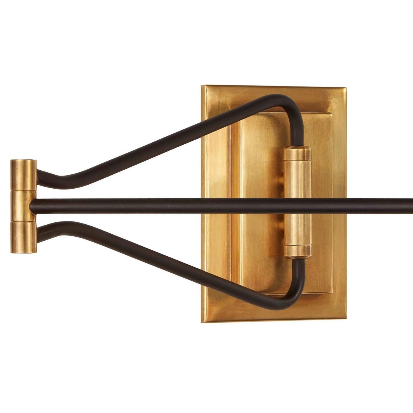 AERIN Keil Swing Arm Linen Wall Sconce - Brass and Black Wall Light Bloomingdales Lighting   