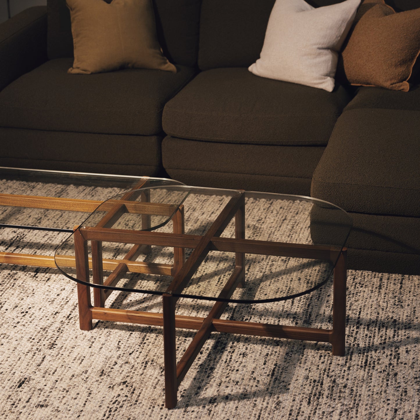 Gus Quarry Square Wood Coffee Table - Walnut Coffee Table M+Co Living