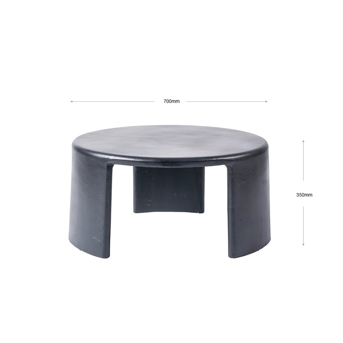 Meister Medium Round Concrete Coffee Table - Black Coffee Table M+Co Living