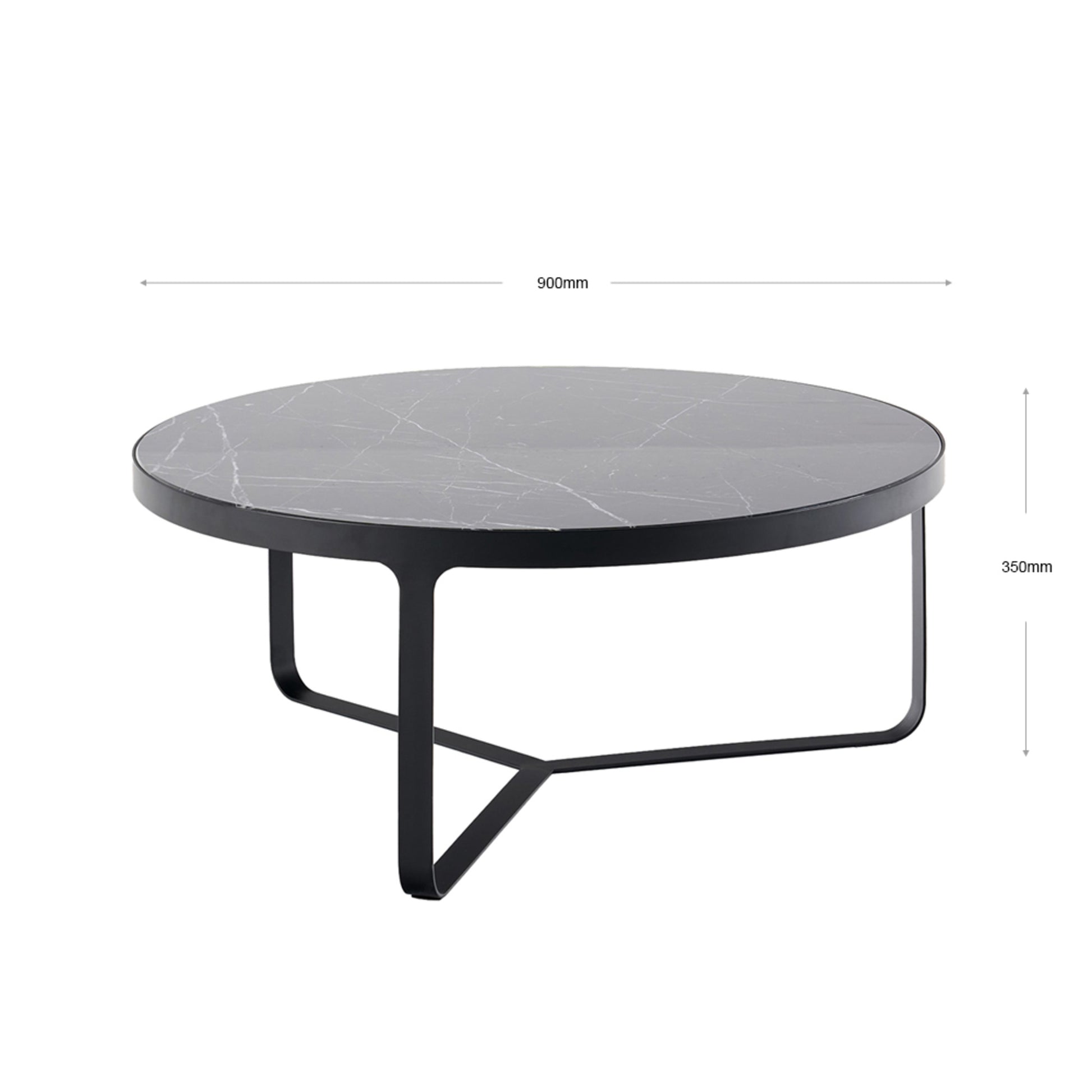 Princeton Round Marble Coffee Table - Black Coffee Table M+Co Living