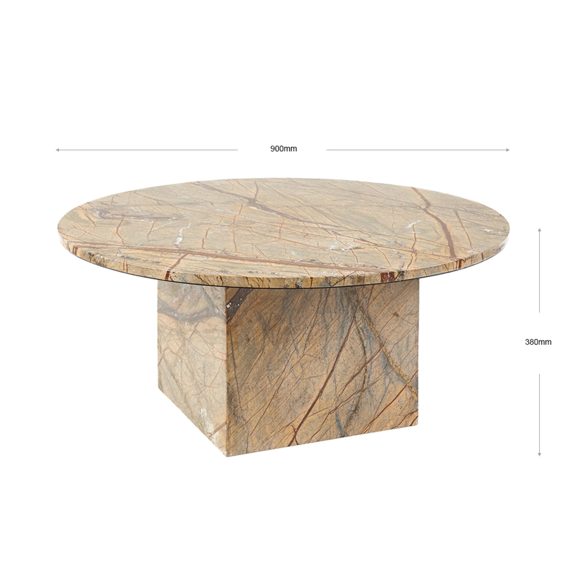 Vixen Round Moka Marble Coffee Table - Mocha Coffee Table M+Co Living