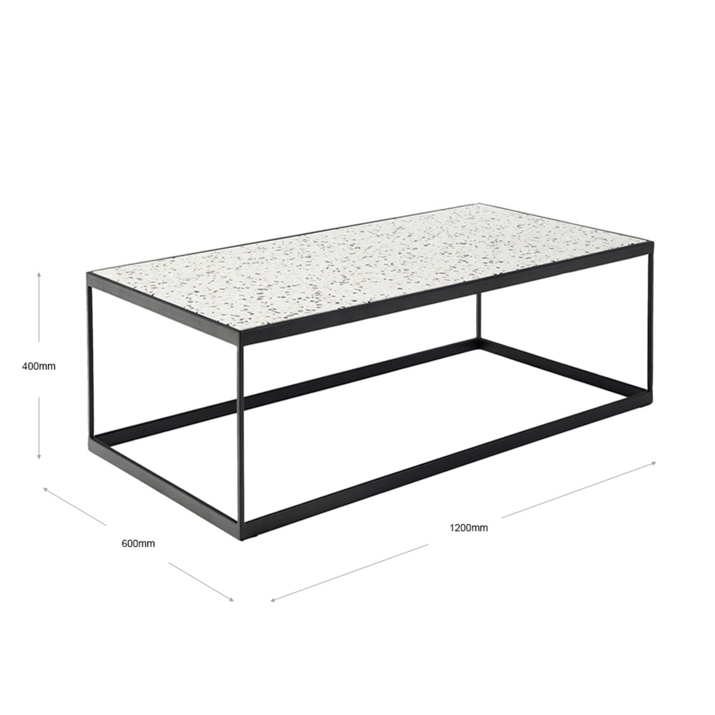 Wesley Rectangle Terrazzo Coffee Table - Black & White Coffee Table M+Co Living