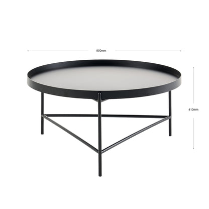 Hugo Round Top Coffee Table - Black Coffee Table M+Co Living