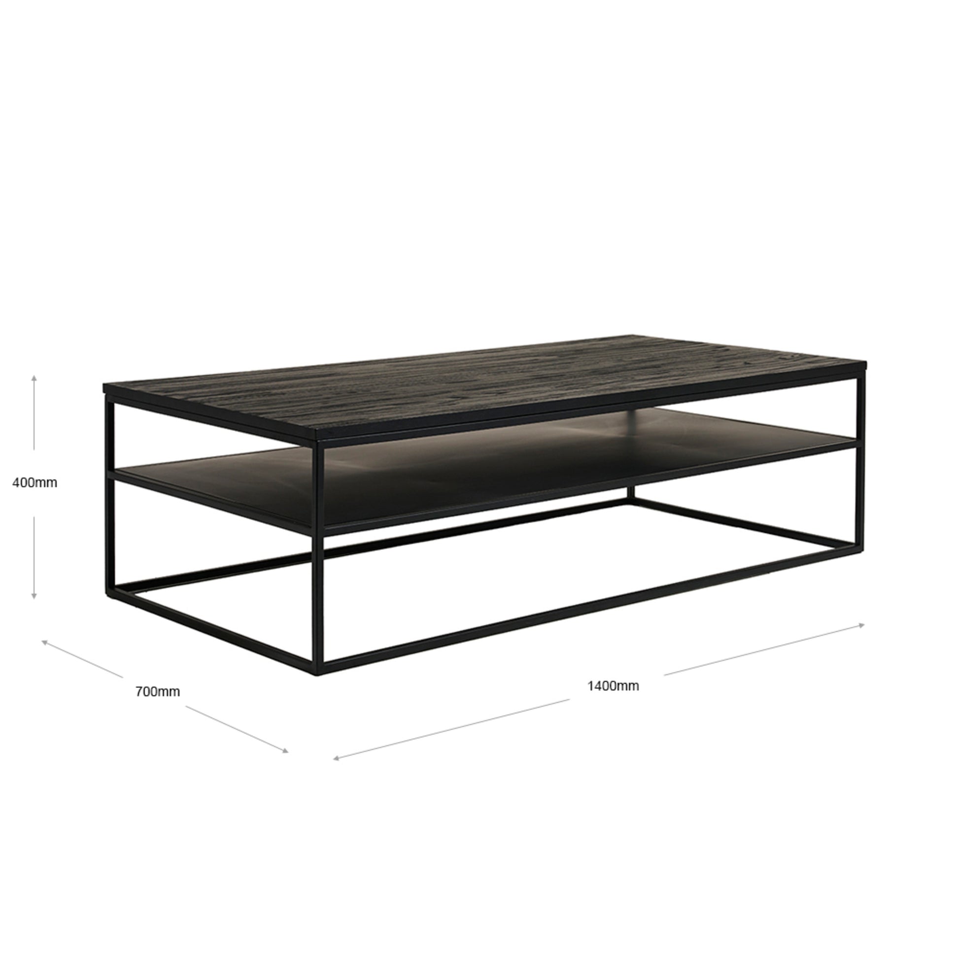 Lexicon Rectangle Oak Wood Coffee Table - Black Coffee Table M+Co Living