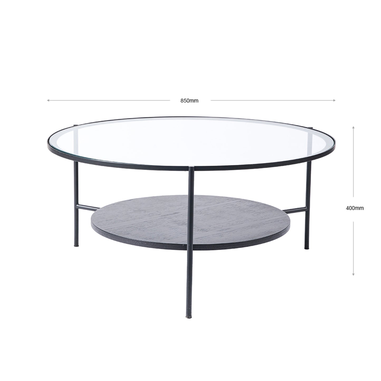 Chester Round Glass Coffee Table - Black Coffee Table M+Co Living