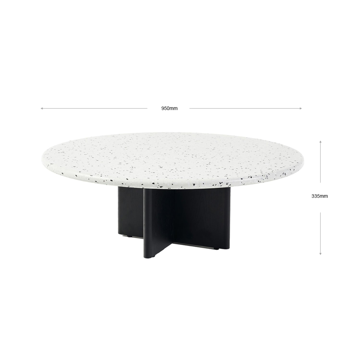 Maybelle Round Terrazzo Coffee Table - White & Black Coffee Table M+Co Living