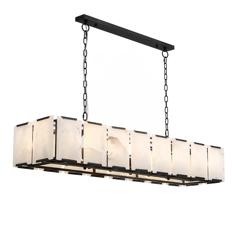 Florence Brass Alabaster Pendant Light Pendant Light Cafe Lighting Black Linear 