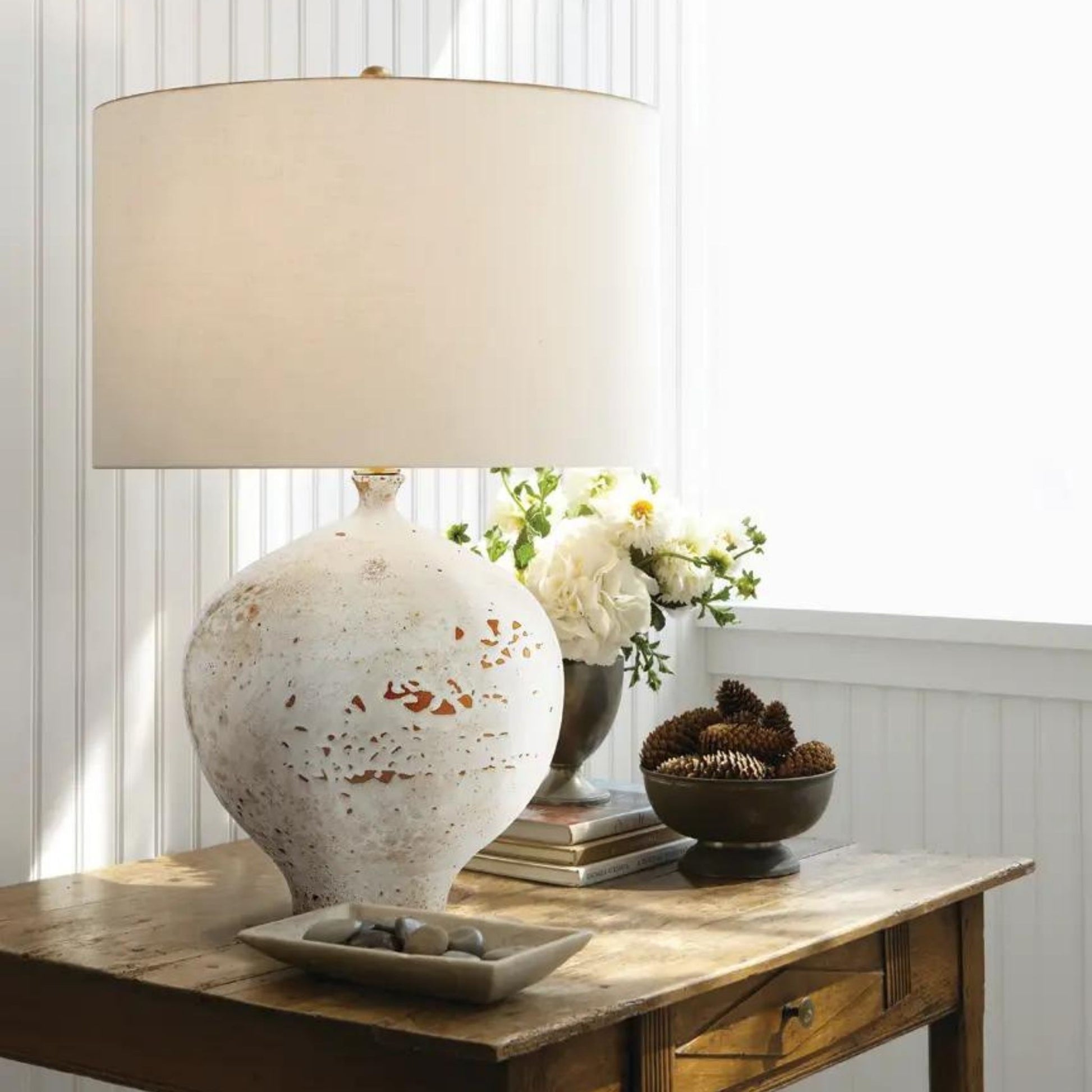 AERIN Gaios Ceramic Table Lamp - Pharoah White Table Lamp Bloomingdales Lighting   