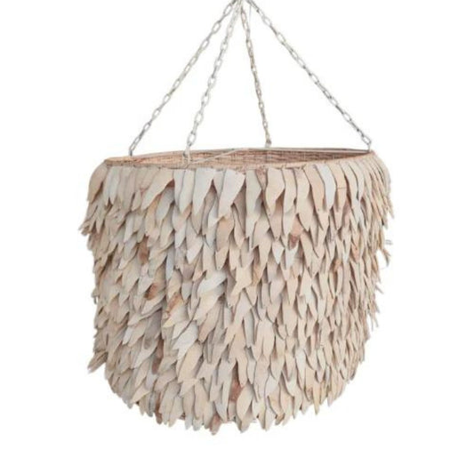 Nzinga Large Coconut Drum Pendant Light Pendant Light Bisque Interiors   