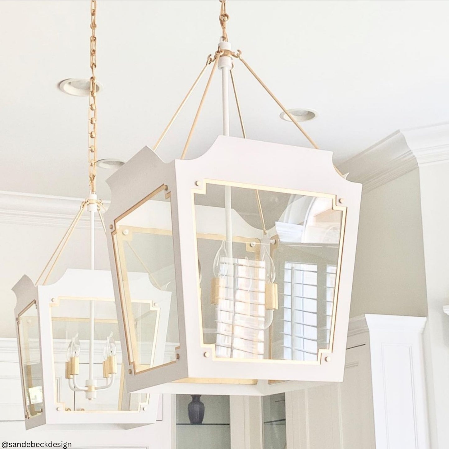 Julie Neill Caddo Medium Gild Lantern Pendant Light - Soft White Pendant Light Bloomingdales Lighting   