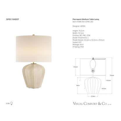 AERIN Pierrepont Stone Ceramic Table Lamp - White Table Lamp Bloomingdales Lighting   