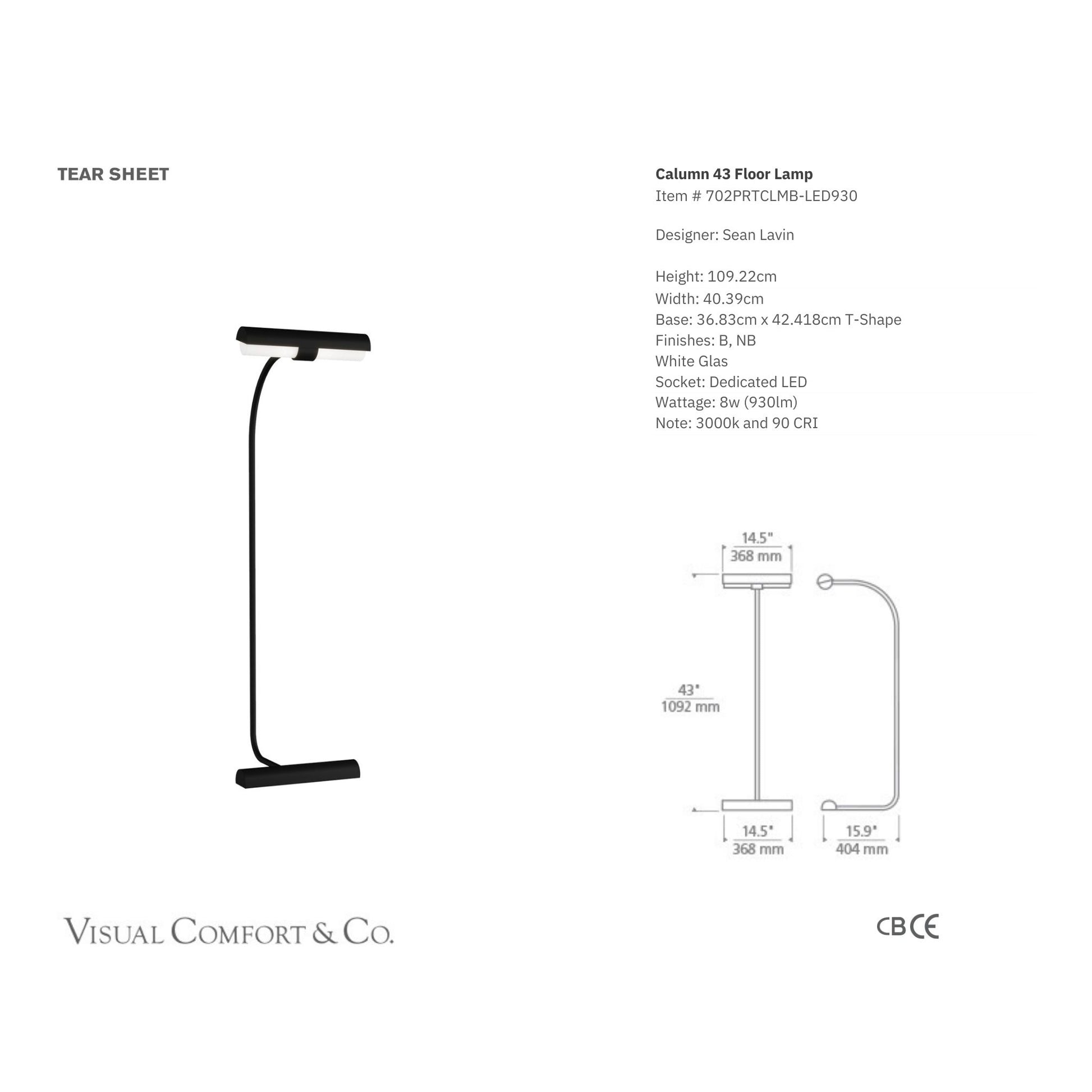 Sean Lavin Calumn 43" Floor Lamp - Black Floor Lamp Bloomingdales Lighting   