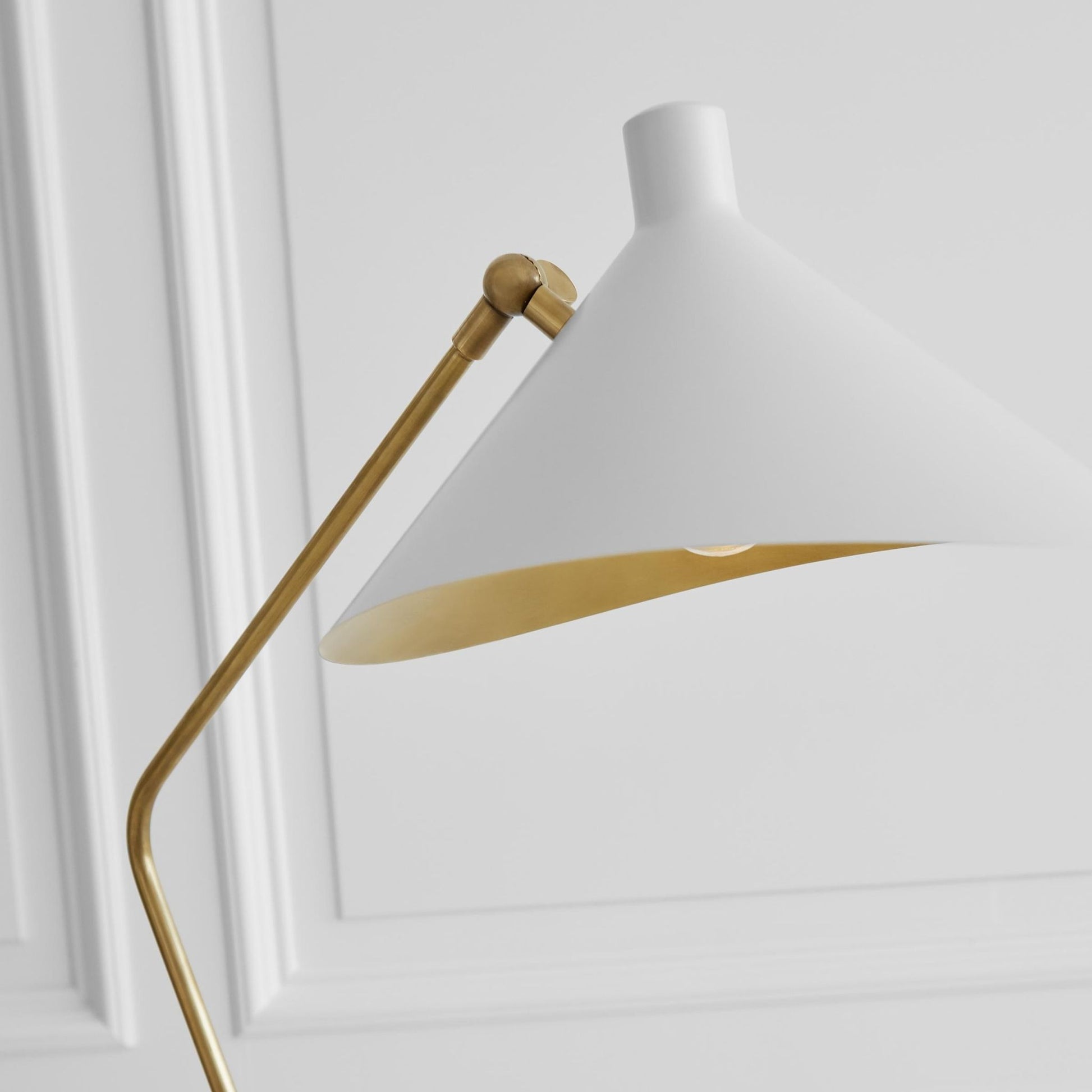 AERIN Mayotte Large Offset Floor Lamp - Brass & White Floor Lamp Bloomingdales Lighting   