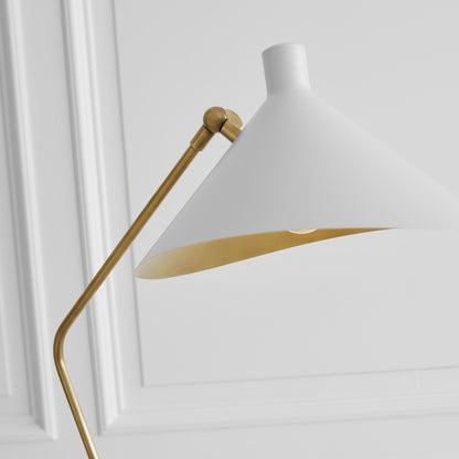 AERIN Mayotte Large Offset Floor Lamp - Brass & White Floor Lamp Bloomingdales Lighting   