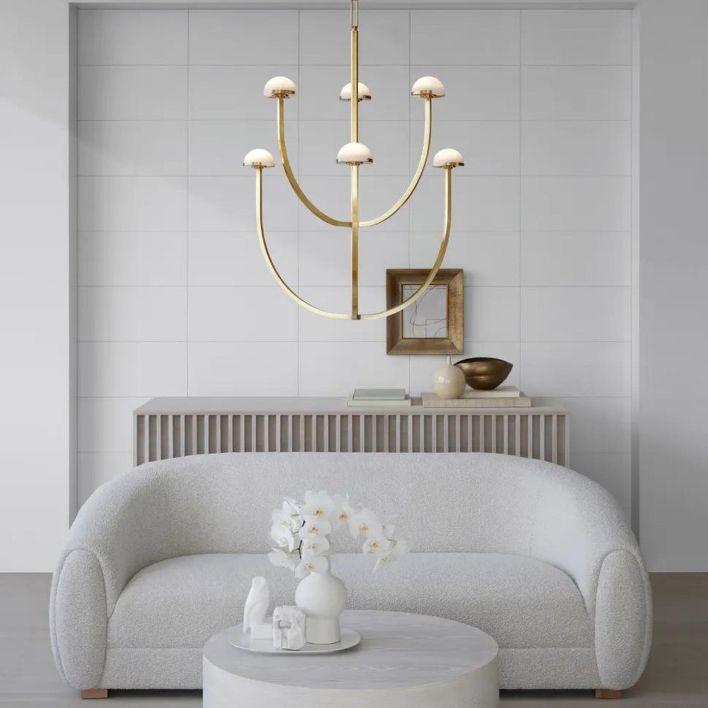 Kelly Wearstler Pedra Large Brass Alabaster Two-Tier Chandelier Pendant Light Bloomingdales Lighting   