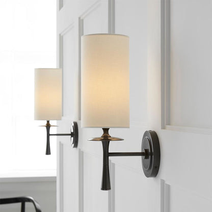 AERIN Drunmore Single Linen Wall Sconce - Bronze Wall Light Bloomingdales Lighting   