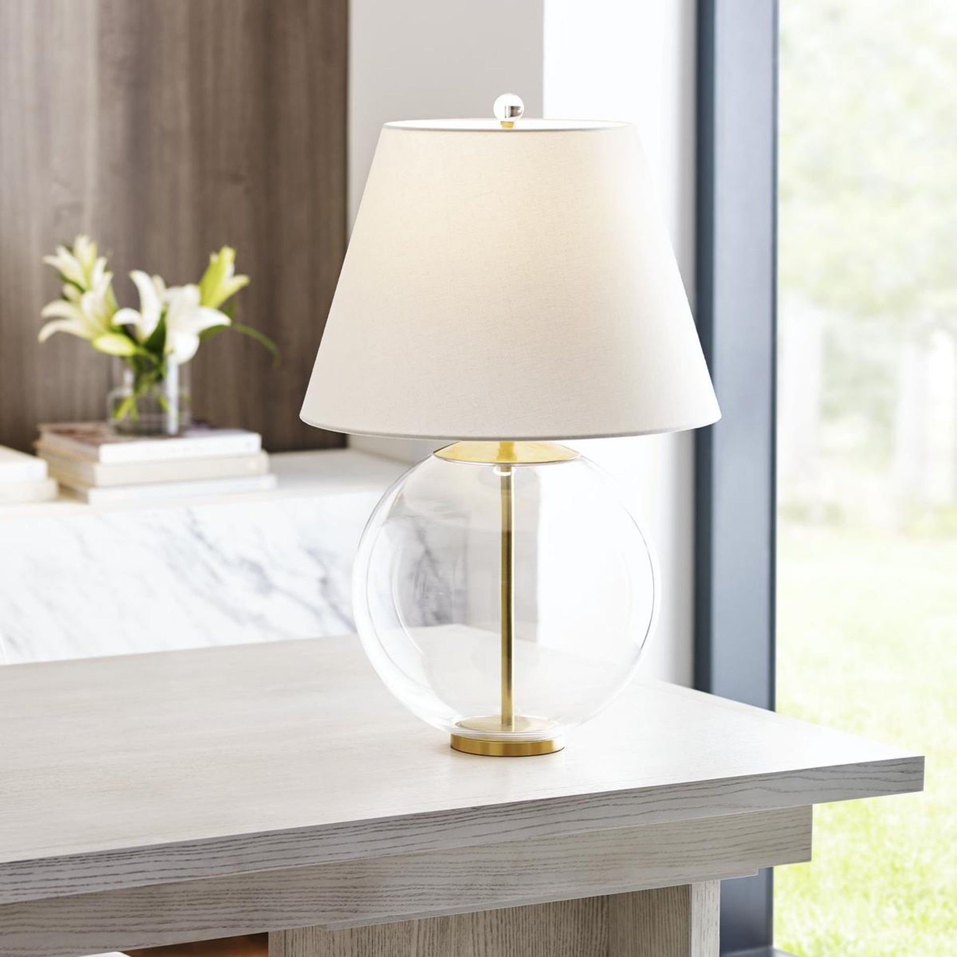 AERIN Morton Glass Table Lamp - Clear Table Lamp Bloomingdales Lighting   