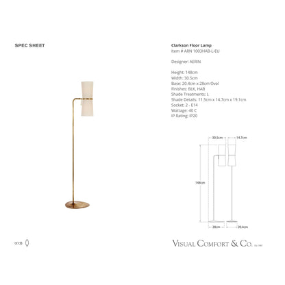 AERIN Clarkson Floor Lamp - Brass Floor Lamp Bloomingdales Lighting   