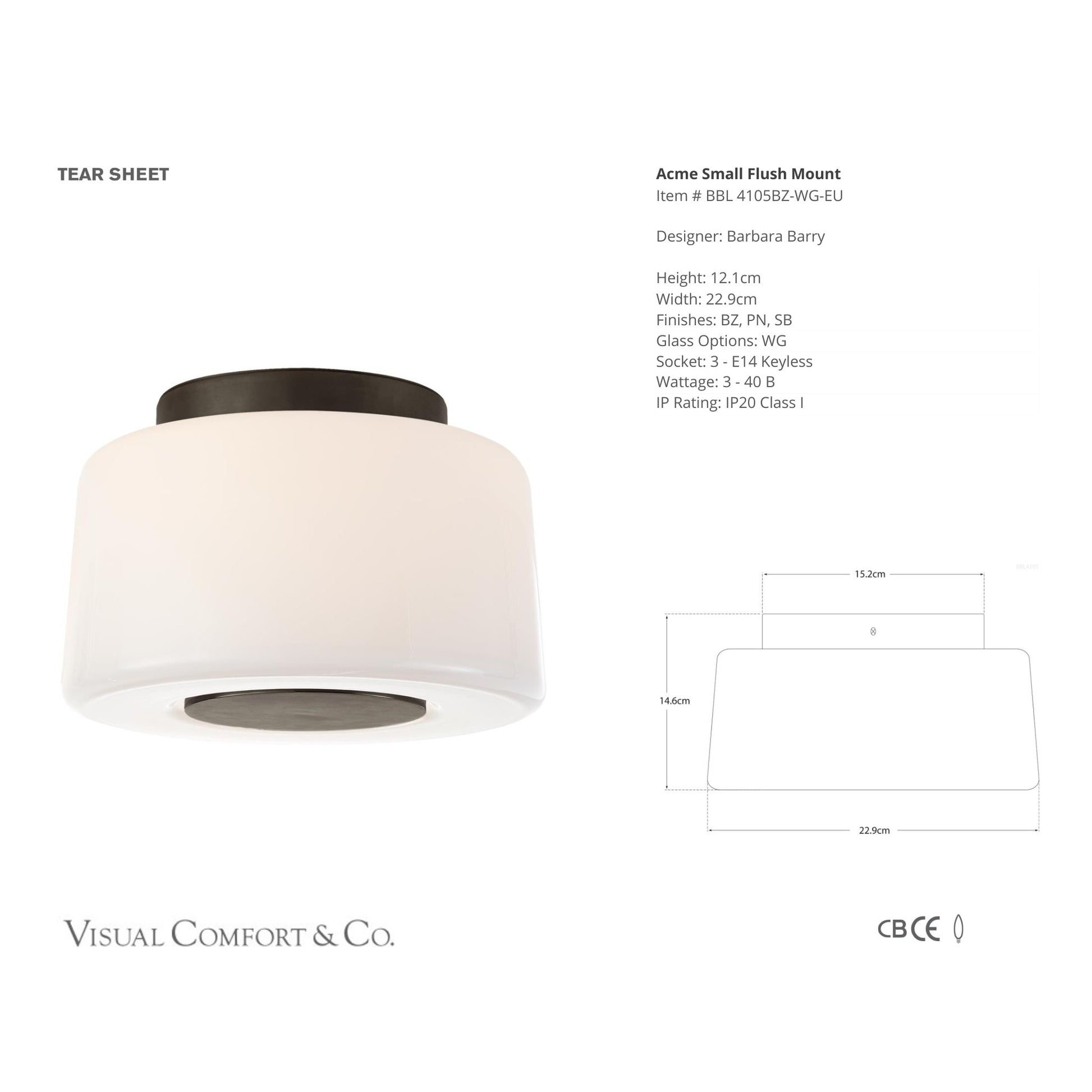 Barbara Barry Acme Small Flush Mount Ceiling Light - Bronze Ceiling Flush Mount Bloomingdales Lighting