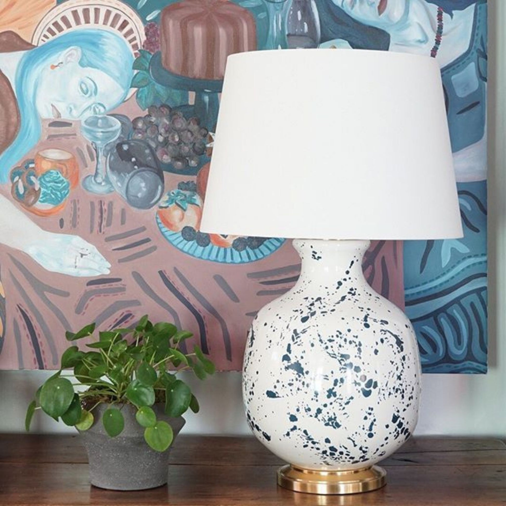 Christopher Spitzmiller Buatta Large Ceramic Table Lamp - Blue Table Lamp Bloomingdales Lighting   