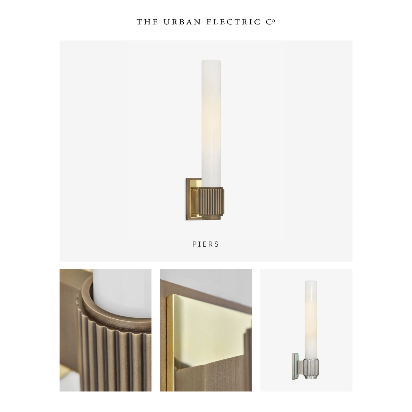 Urban Electric Co. Piers Opal Glass Wall Light - Antique Brass Wall Light Bloomingdales Lighting   