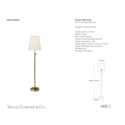 Thomas O'Brien Bryant Linen Table Lamp - Brass Table Lamp Bloomingdales Lighting   