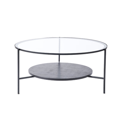 Chester Round Glass Coffee Table - Black Coffee Table M+Co Living