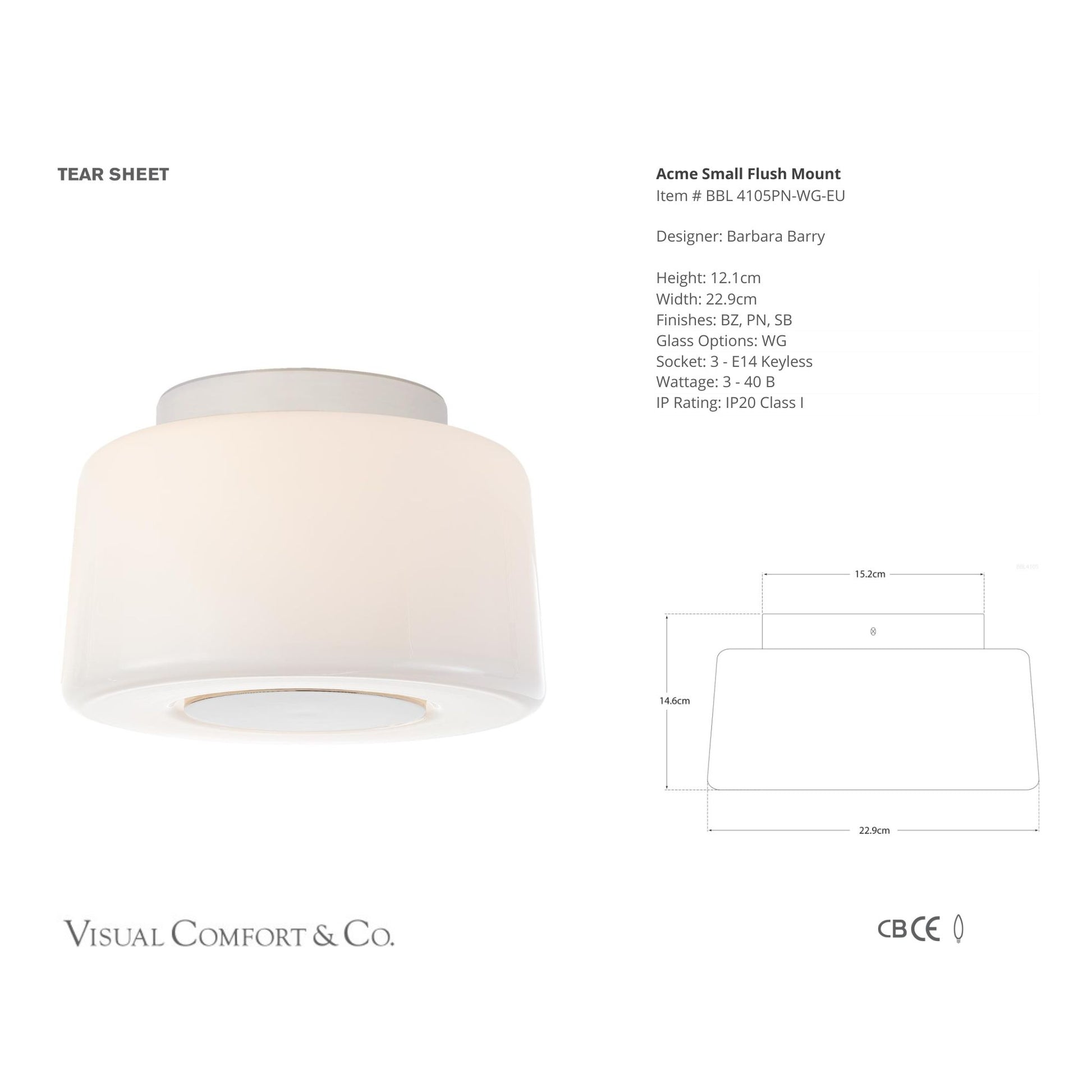 Barbara Barry Acme Small Flush Mount Ceiling Light - Polished Nickel Ceiling Flush Mount Bloomingdales Lighting