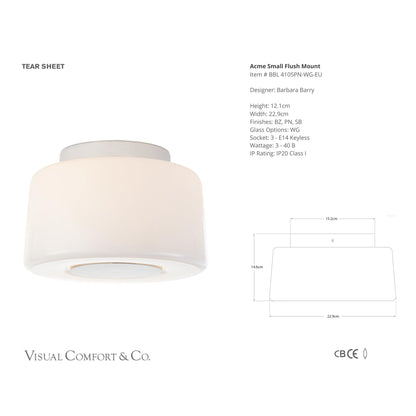 Barbara Barry Acme Small Flush Mount Ceiling Light - Polished Nickel Ceiling Flush Mount Bloomingdales Lighting