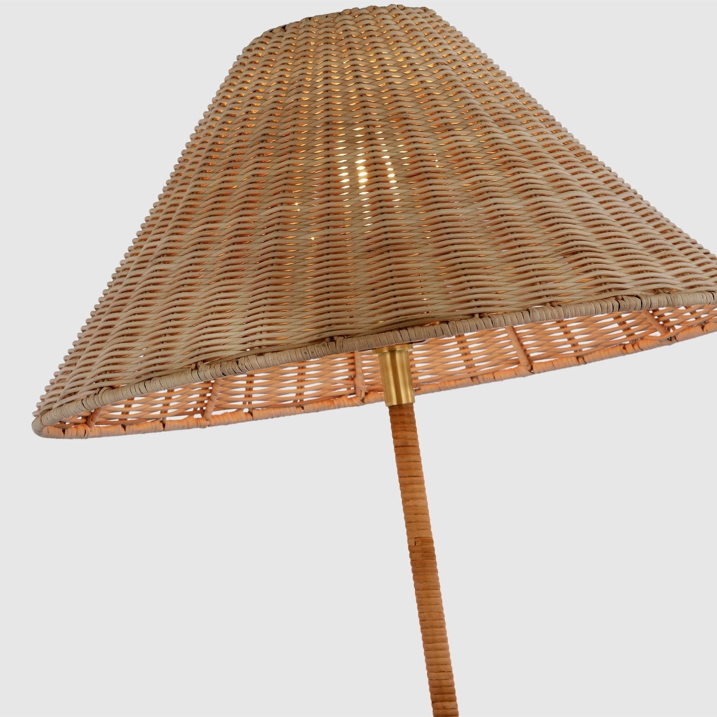 Marie Flanigan Wimberley Medium Wrapped Floor Lamp - Brass & Wicker Floor Lamp Bloomingdales Lighting   