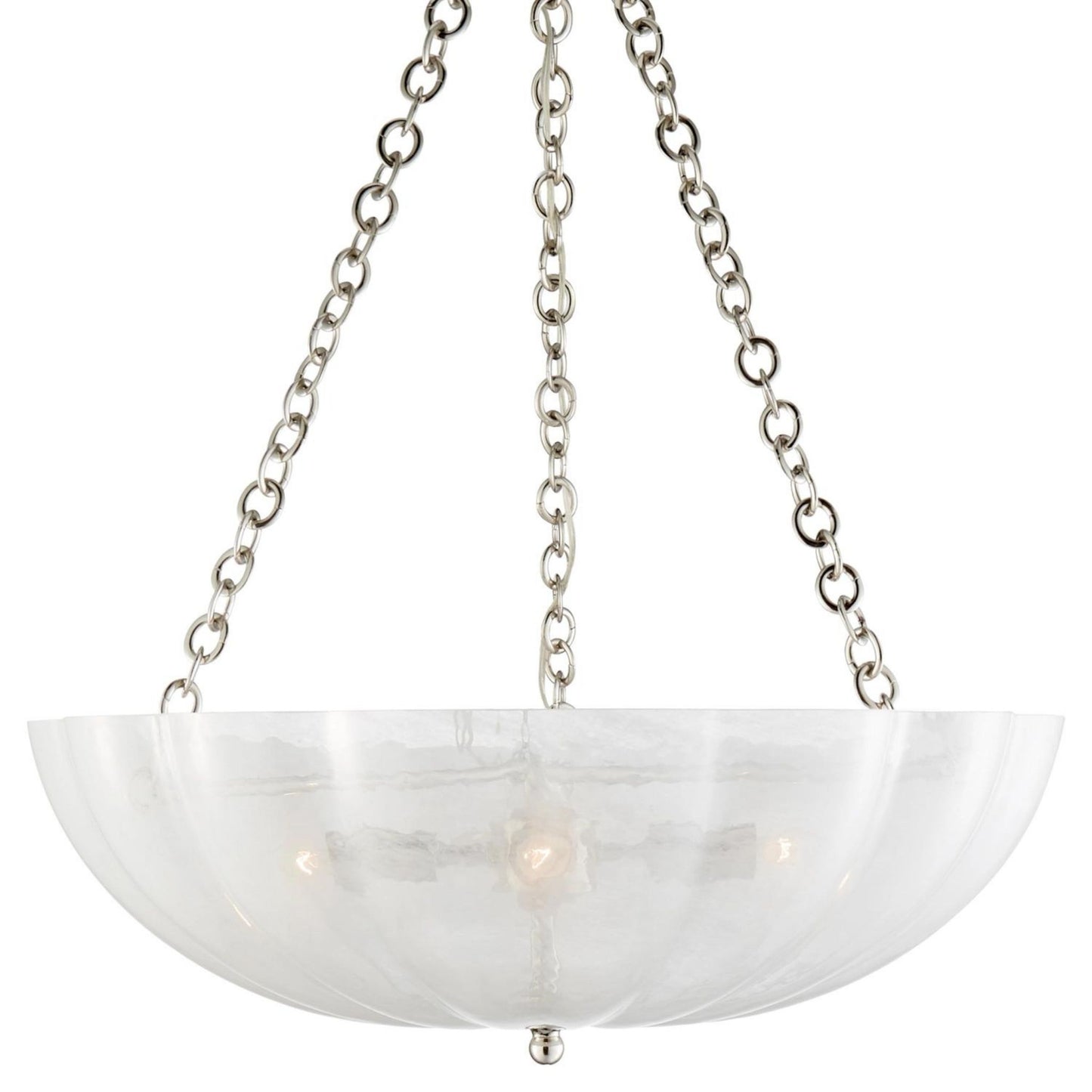 AERIN Rosehill Large White Glass Chandelier - Polished Nickel Pendant Light Bloomingdales Lighting   