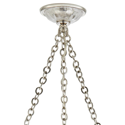 AERIN Rosehill Large White Glass Chandelier - Polished Nickel Pendant Light Bloomingdales Lighting   