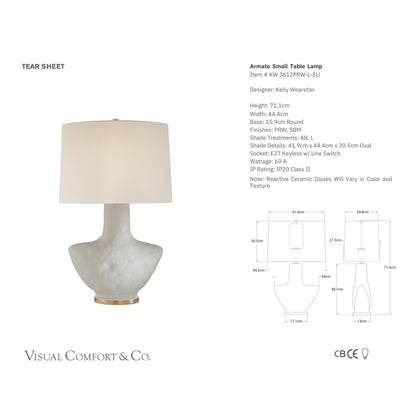 Kelly Wearstler Armato Ceramic Table Lamp - White Table Lamp Bloomingdales Lighting   