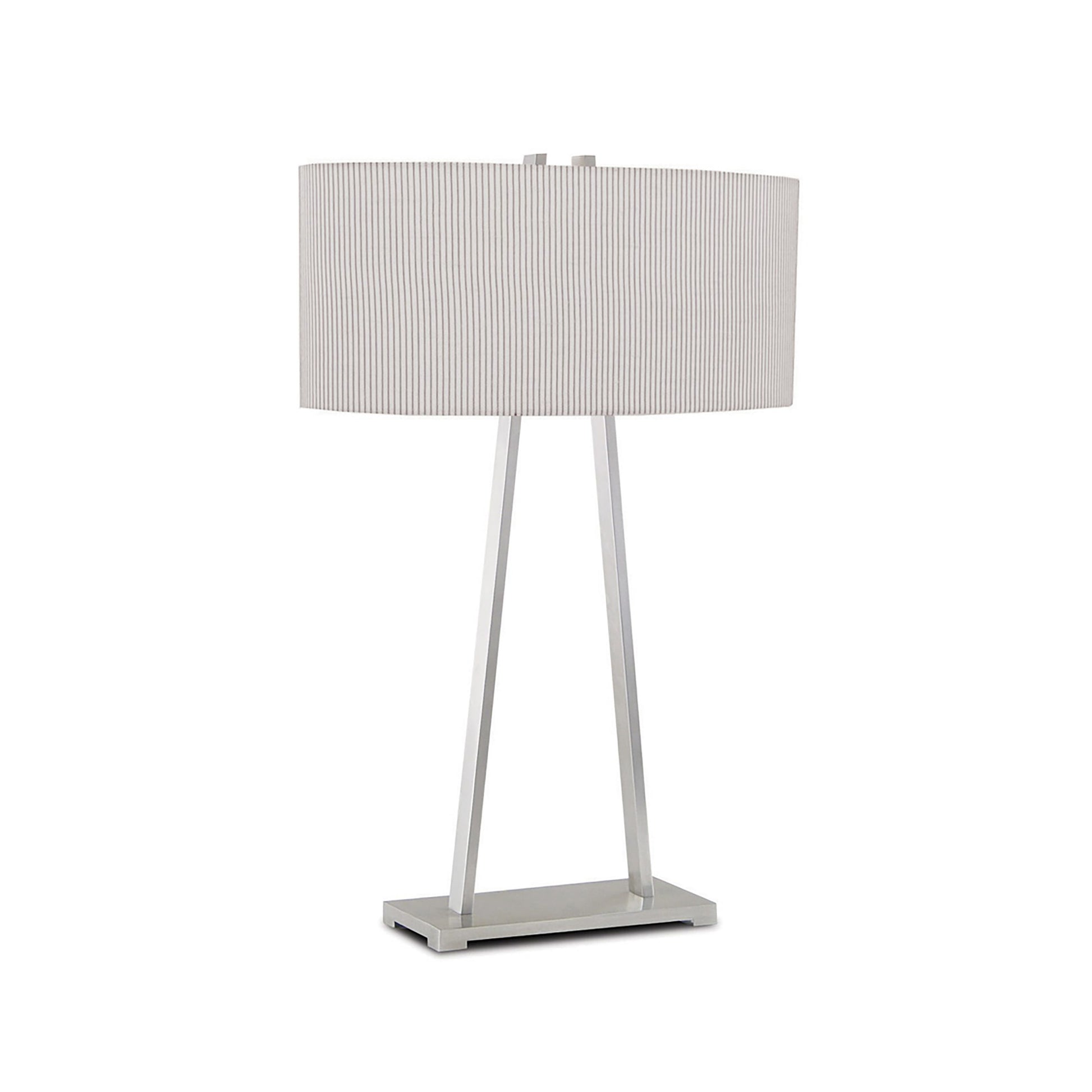 A-Frame Table Lamp - Brushed Nickel Table Lamp Bloomingdales Lighting Brushed Nickel Fine Cream Linen