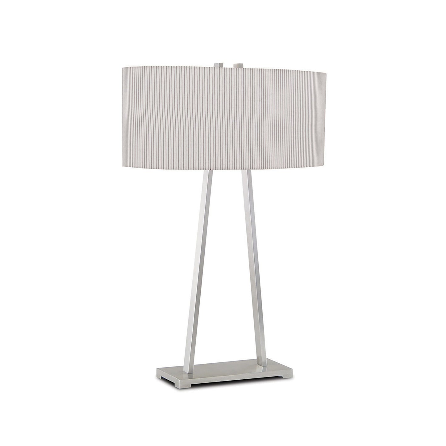 A-Frame Table Lamp - Brass Table Lamp Bloomingdales Lighting Brushed Nickel Fine Cream Linen