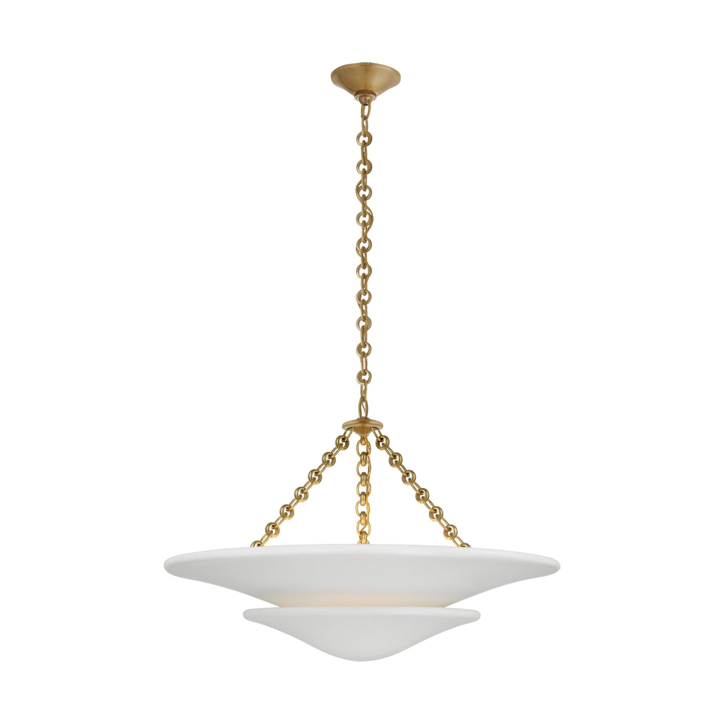 AERIN Mollino Plaster White Medium Tiered Chandelier - Bronze Pendant Light Bloomingdales Lighting Brass  