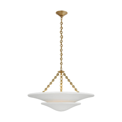 AERIN Mollino Plaster White Medium Tiered Chandelier - Bronze Pendant Light Bloomingdales Lighting Brass  