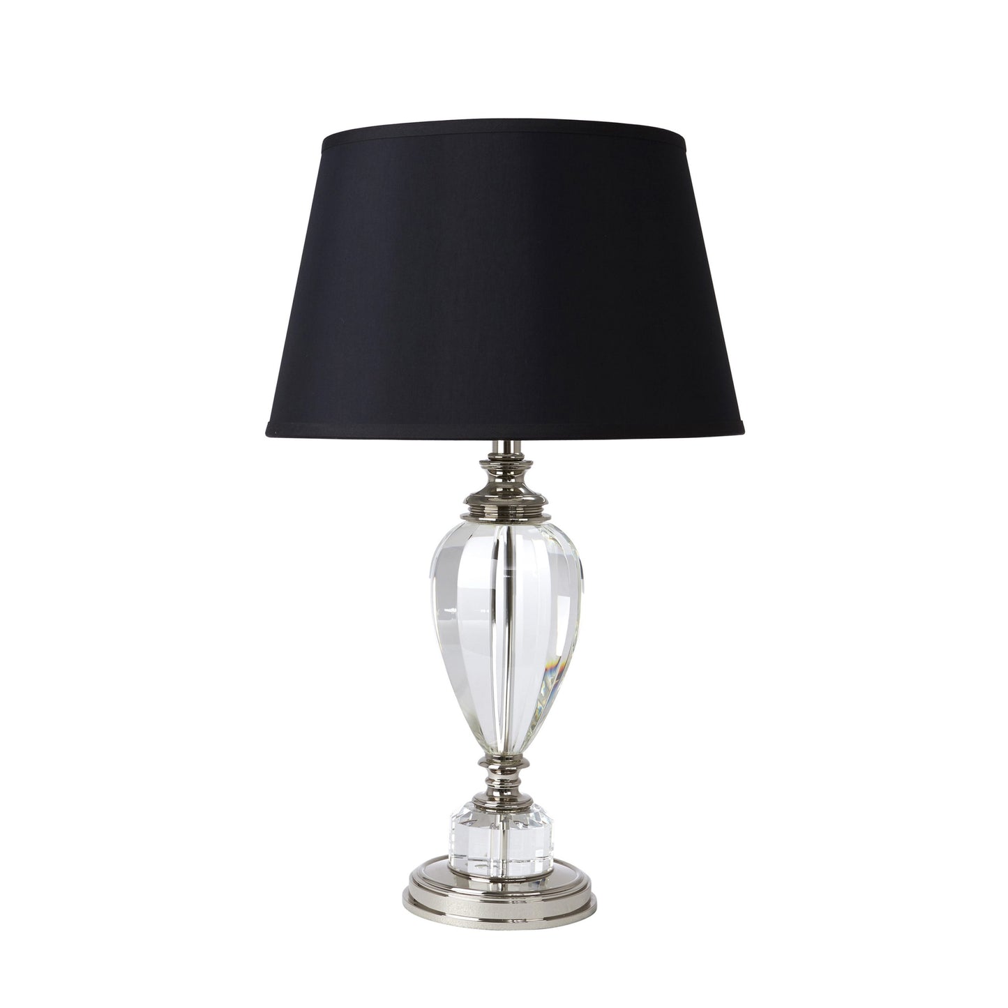 Adelle Crystal Table Lamp - Black Table Lamp Bloomingdales Lighting Black Linen