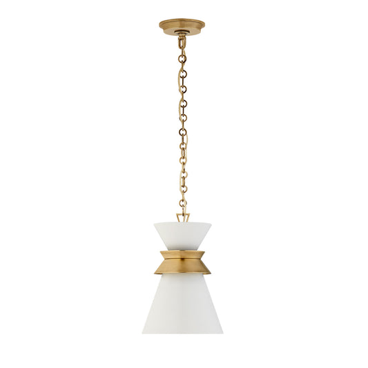 E. F. Chapman Alborg Small Stacked Pendant Light - White and Brass Pendant Light Bloomingdales Lighting   