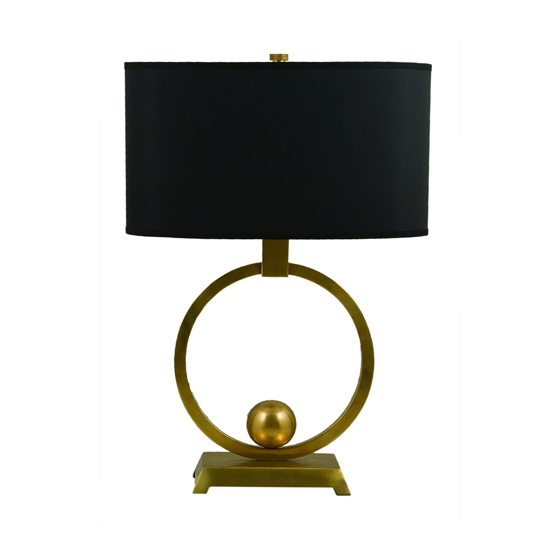 Arte Circle Black Shade Table Lamp - Brass Table Lamp Bloomingdales Lighting Black Linen