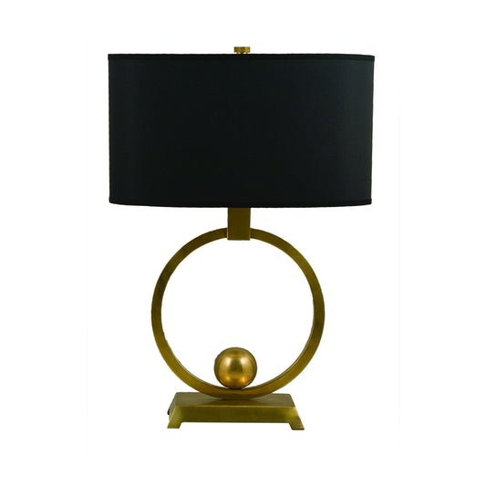 Arte Circle Black Shade Table Lamp - Brass Table Lamp Bloomingdales Lighting Black Linen