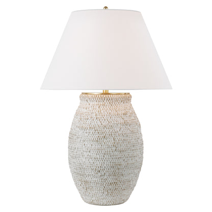 Marie Flanigan Avedon Large Linen Table Lamp - Plaster White Table Lamp Bloomingdales Lighting Large  