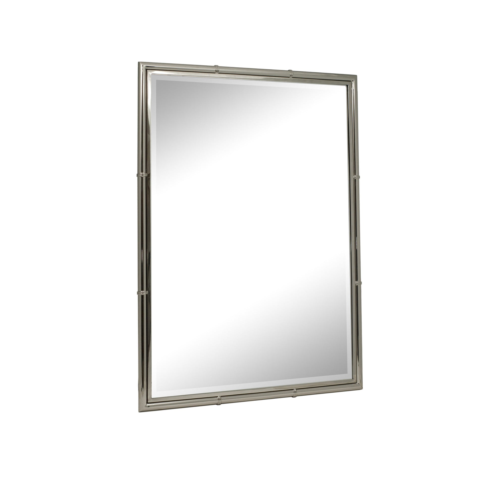 Rectangle Bamboo Style Mirror - Polished Nickel Wall Mirror Bloomingdales Polished Nickel