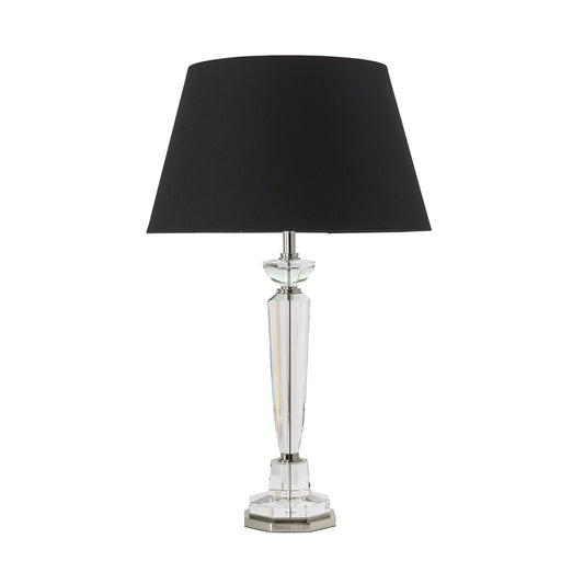 Bardot Crystal Table Lamp - Black Table Lamp Bloomingdales Lighting Black Linen