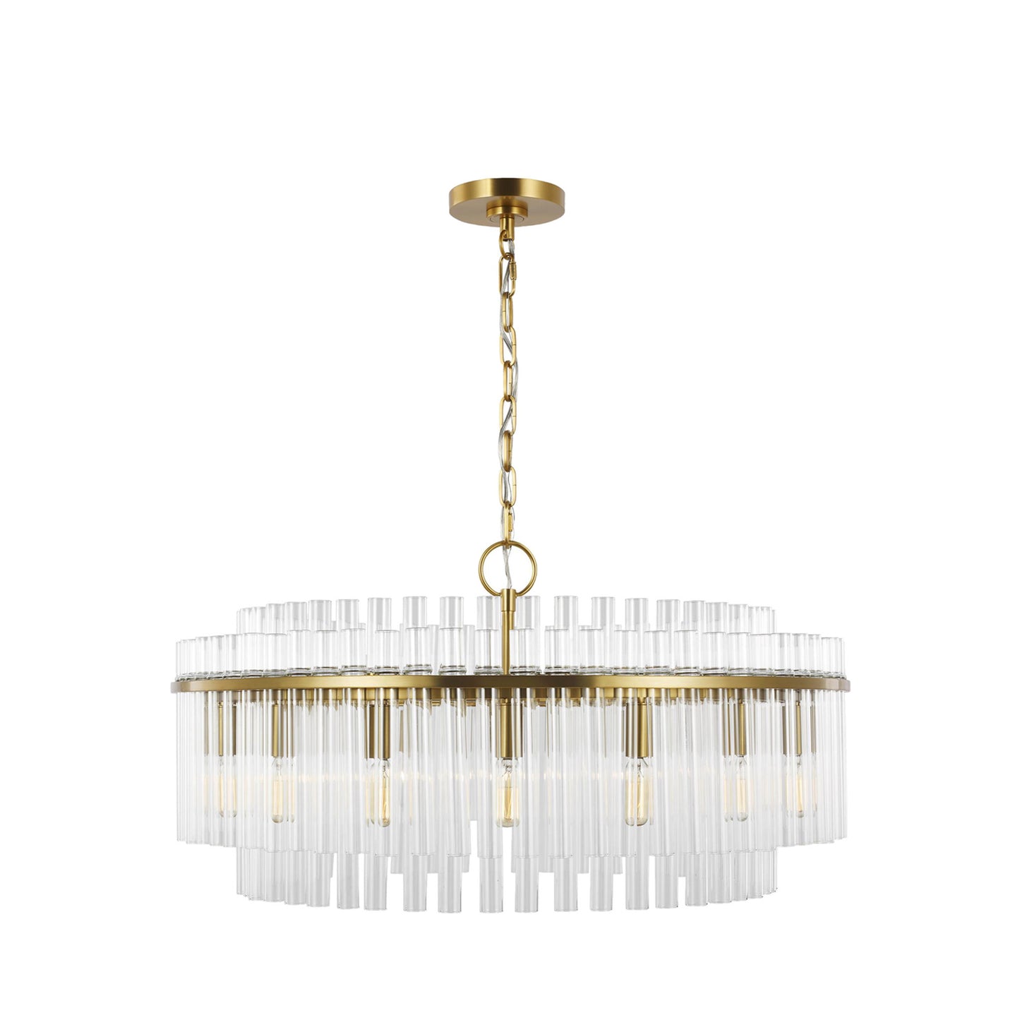 Chapman & Myers Beckett 16L Large Glass Chandelier - Brass Pendant Light Bloomingdales Lighting   