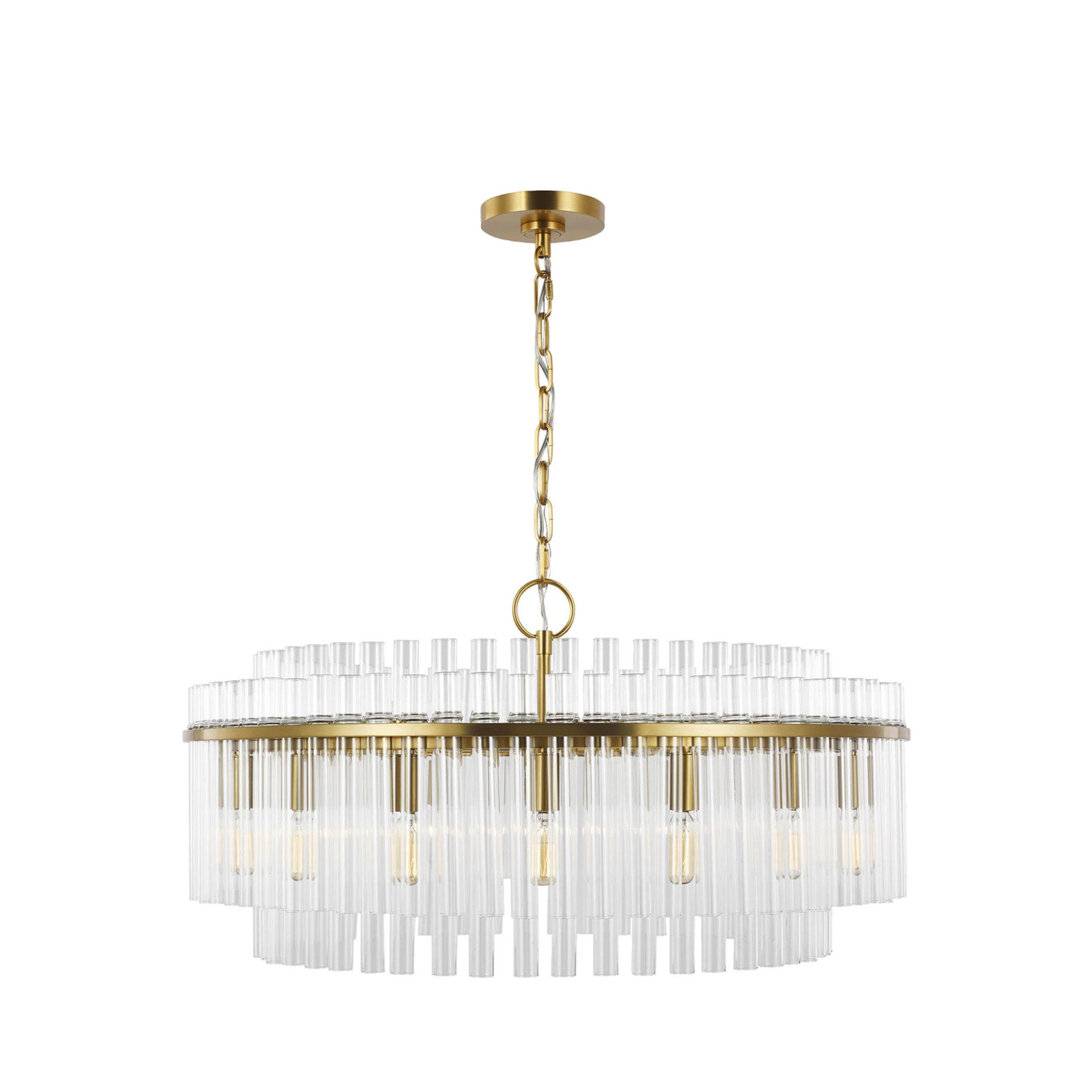 Chapman & Myers Beckett 16L Large Glass Chandelier - Brass Pendant Light Bloomingdales Lighting   