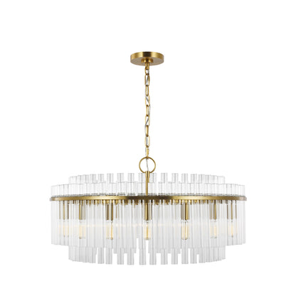 Chapman & Myers Beckett 16L Large Glass Chandelier - Brass Pendant Light Bloomingdales Lighting   